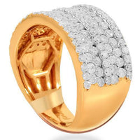 Thumbnail for 14K Solid Rose Gold Womens Diamond Cocktail Ring 2.08 Ctw
