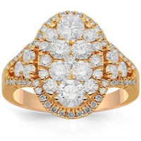 Thumbnail for 14K Solid Rose Gold Womens Diamond Cocktail Ring 2.09 Ctw