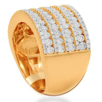 Thumbnail for 14K Solid Rose Gold Womens Diamond Cocktail Ring 2.10 Ctw