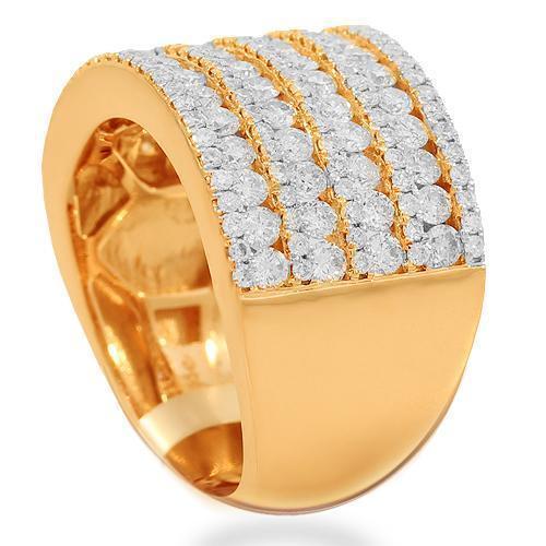 14K Solid Rose Gold Womens Diamond Cocktail Ring 2.10 Ctw