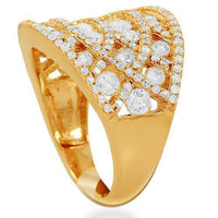 Thumbnail for 14K Solid Rose Gold Womens Diamond Cocktail Ring 2.26 Ctw