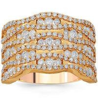 Thumbnail for 14K Solid Rose Gold Womens Diamond Cocktail Ring 2.28 Ctw