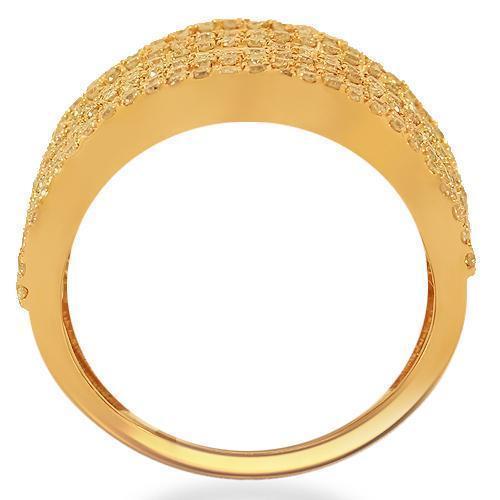 14K Solid Rose Gold Womens Diamond Cocktail Ring 2.28 Ctw