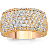 Thumbnail for 14K Solid Rose Gold Womens Diamond Cocktail Ring 2.29 Ctw
