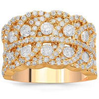 Thumbnail for 14K Solid Rose Gold Womens Diamond Cocktail Ring 2.37 Ctw