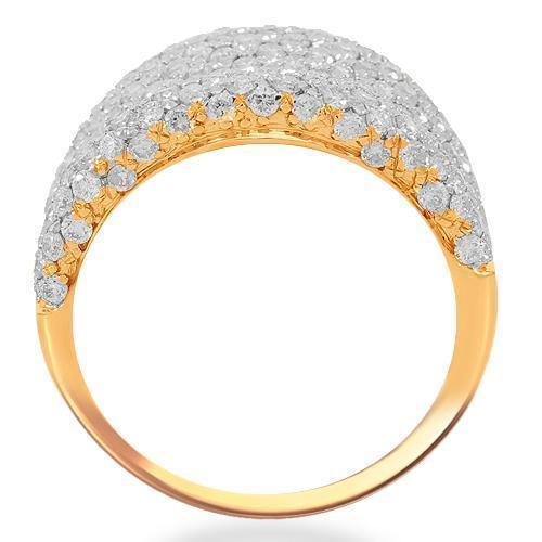 14K Solid Rose Gold Womens Diamond Cocktail Ring 2.72 Ctw