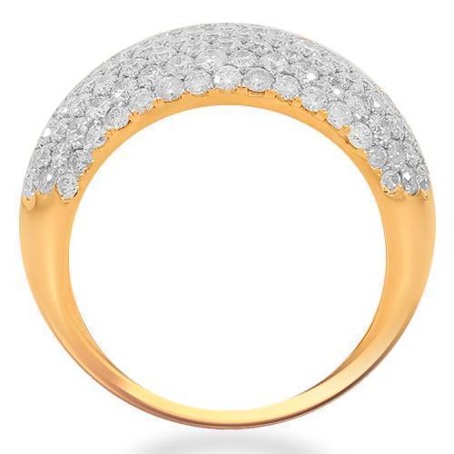 14K Solid Rose Gold Womens Diamond Cocktail Ring 2.93 Ctw