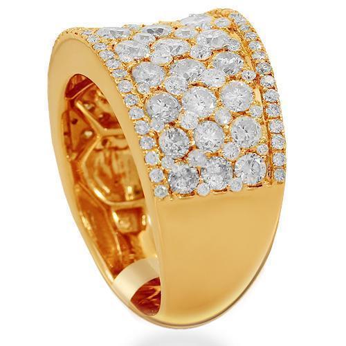 14K Solid Rose Gold Womens Diamond Cocktail Ring 3.26 Ctw