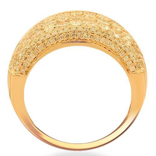 14K Solid Rose Gold Womens Diamond Cocktail Ring 3.47 Ctw