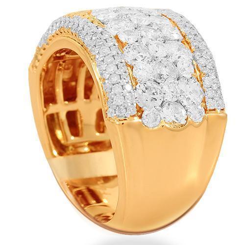 14K Solid Rose Gold Womens Diamond Cocktail Ring 3.47 Ctw