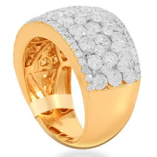 14K Solid Rose Gold Womens Diamond Cocktail Ring 3.68 Ctw