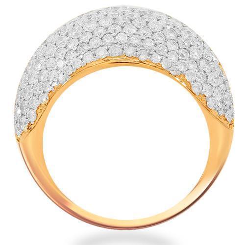 14K Solid Rose Gold Womens Diamond Cocktail Ring 4.76 Ctw