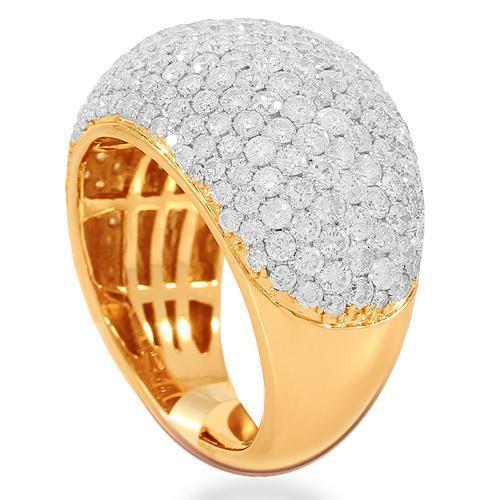 14K Solid Rose Gold Womens Diamond Cocktail Ring 4.76 Ctw