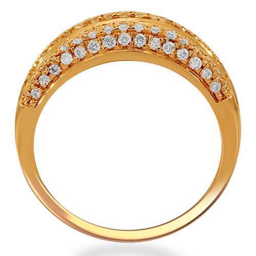 14K Solid Rose Gold Womens Diamond Ring 1.03 Ctw