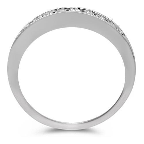 14K Solid White Gold Diamond Bridal Ring Set 1.25 Ctw