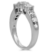Thumbnail for 14K Solid White Gold Diamond Bridal Ring Set 3.00 Ctw