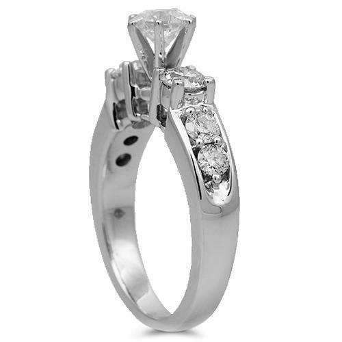 14K Solid White Gold Diamond Bridal Ring Set 3.00 Ctw