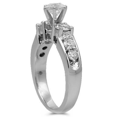 14K Solid White Gold Diamond Bridal Ring Set 3.00 Ctw