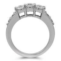 Thumbnail for 14K Solid White Gold Diamond Bridal Ring Set 3.00 Ctw