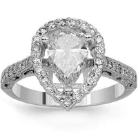 Thumbnail for 14K Solid White Gold Diamond Engagement Ring 0.79 Ctw