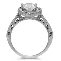 Thumbnail for 14K Solid White Gold Diamond Engagement Ring 0.79 Ctw
