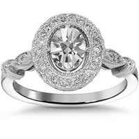 Thumbnail for 14K Solid White Gold Diamond Engagement Ring 0.84 Ctw