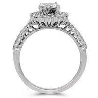 Thumbnail for 14K Solid White Gold Diamond Engagement Ring 1.66 Ctw