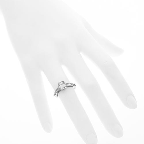 14K Solid White Gold Diamond Engagement Ring 2.04 Ctw