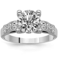 Thumbnail for 14K Solid White Gold Diamond Engagement Ring 2.08 Ctw
