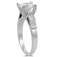 Thumbnail for 14K Solid White Gold Diamond Engagement Ring 2.08 Ctw