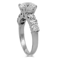 Thumbnail for 14K Solid White Gold Diamond Engagement Ring 3.22 Ctw