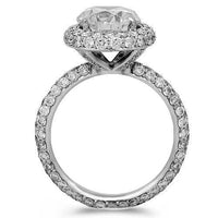 Thumbnail for 14K Solid White Gold Diamond Engagement Ring 4.42 Ctw