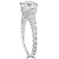 Thumbnail for 14K Solid White Gold Diamond Solitare Ring With Side Accents 3.39 Ctw