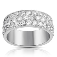 Thumbnail for 14K Solid White Gold Diamond Wedding Ring Band 2.50 Ctw