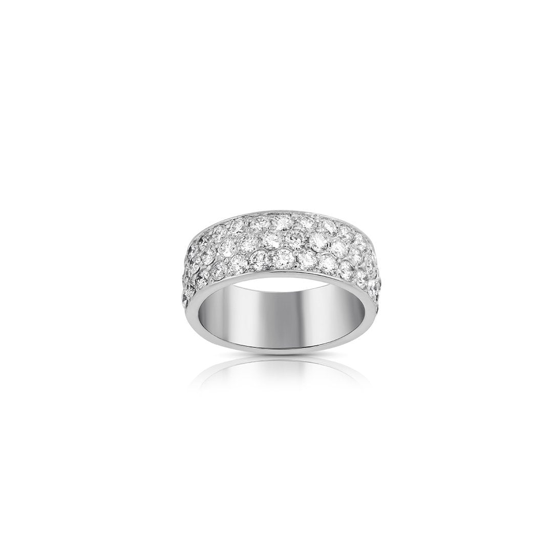 14K Solid White Gold Diamond Wedding Ring Band 2.50 Ctw