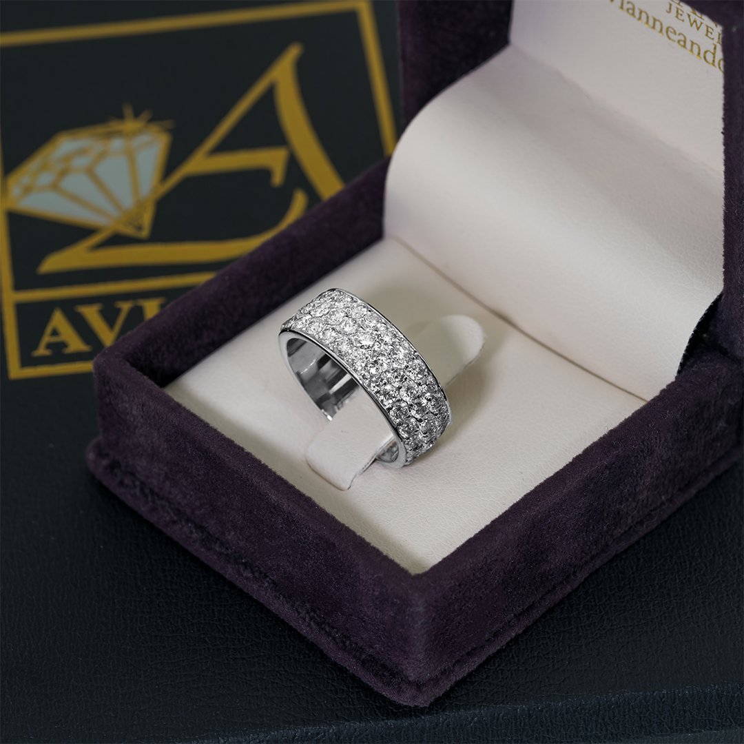 14K Solid White Gold Diamond Wedding Ring Band 2.50 Ctw
