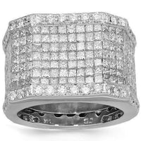 Thumbnail for 14K Solid White Gold Mens Diamond Pinky Ring 11.50 Ctw