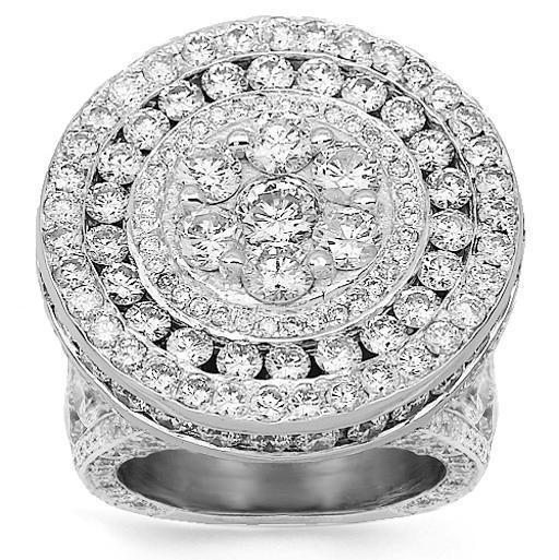 14K Solid White Gold Mens Diamond Pinky Ring 15.90 Ctw