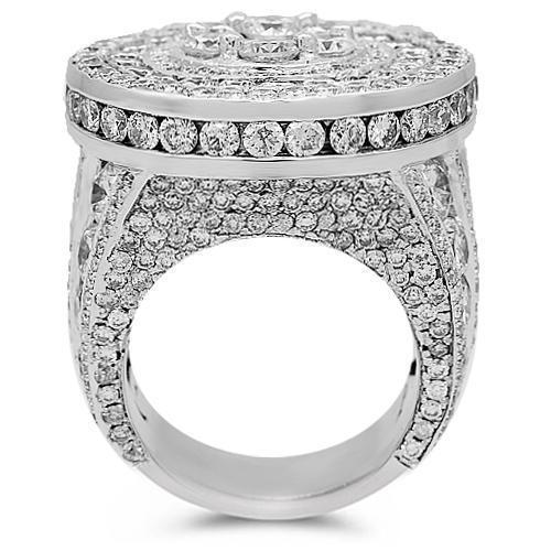 14K Solid White Gold Mens Diamond Pinky Ring 15.90 Ctw