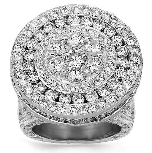 14K Solid White Gold Mens Diamond Pinky Ring 15.90 Ctw