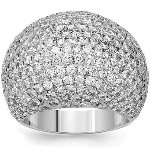 14K Solid White Gold Mens Diamond Pinky Ring 7.95 Ctw