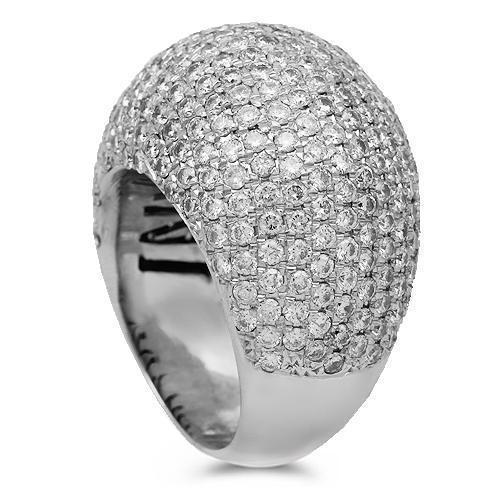 14K Solid White Gold Mens Diamond Pinky Ring 7.95 Ctw