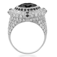 Thumbnail for 14K Solid White Gold Mens Diamond Pinky Ring with Black Diamonds 5.50 Ctw