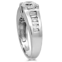 Thumbnail for 14K Solid White Gold Mens Diamond Ring 0.75 Ctw