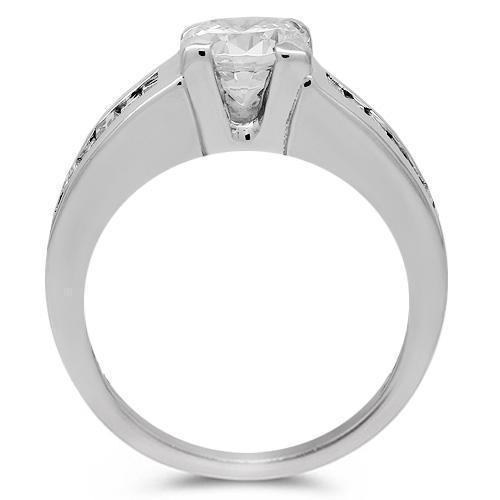 14K Solid White Gold Mens Diamond Ring 0.75 Ctw