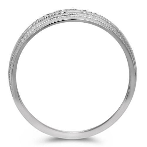 14K Solid White Gold Mens Diamond Wedding Band 0.25 Ctw