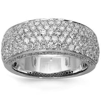 Thumbnail for 14K Solid White Gold Mens Diamond Wedding Band 3.08 Ctw