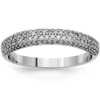 Thumbnail for 14K Solid White Gold Mens Diamond Wedding Ring Band 1.00 Ctw