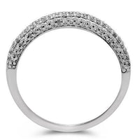 Thumbnail for 14K Solid White Gold Mens Diamond Wedding Ring Band 1.00 Ctw