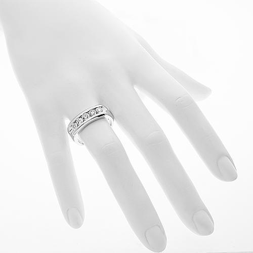14K Solid White Gold Mens Diamond Wedding Ring Band 1.15 Ctw